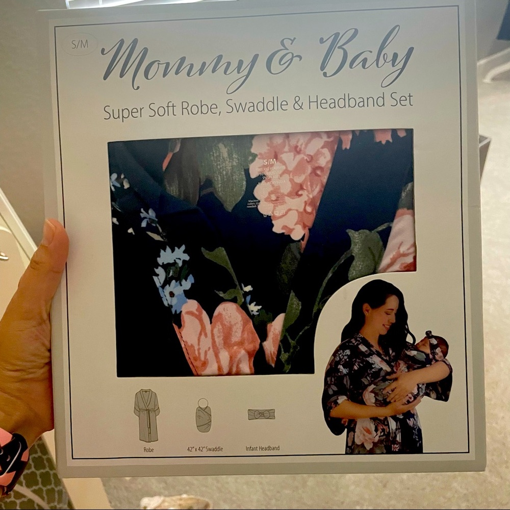 Mommy and baby Robe and Swaddle
